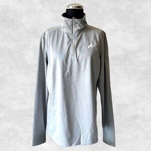 The North Face Women's Tech 1/4 Zip Lt Grey Fleece Top Large - Ducks Embroidery